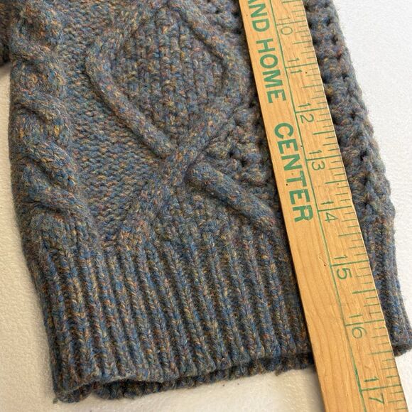 Anthropologie Far Away From Close Cardigan Women's  S Wool Blend Cable Knit Blue - Picture 14 of 15